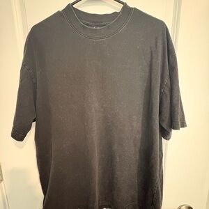 Men's Washed Black Crewneck Oversized  T-Shirt
